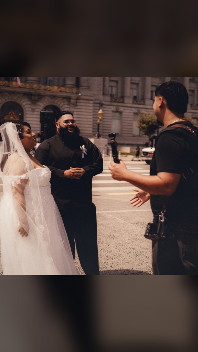 Alex directing a couple outside San Francisco City Hall